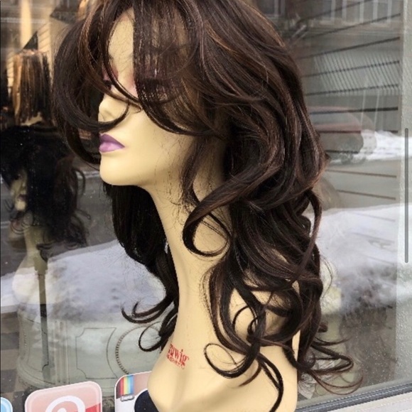 Brown Romance Curls Swisslace Lacefront Wig main image 5
